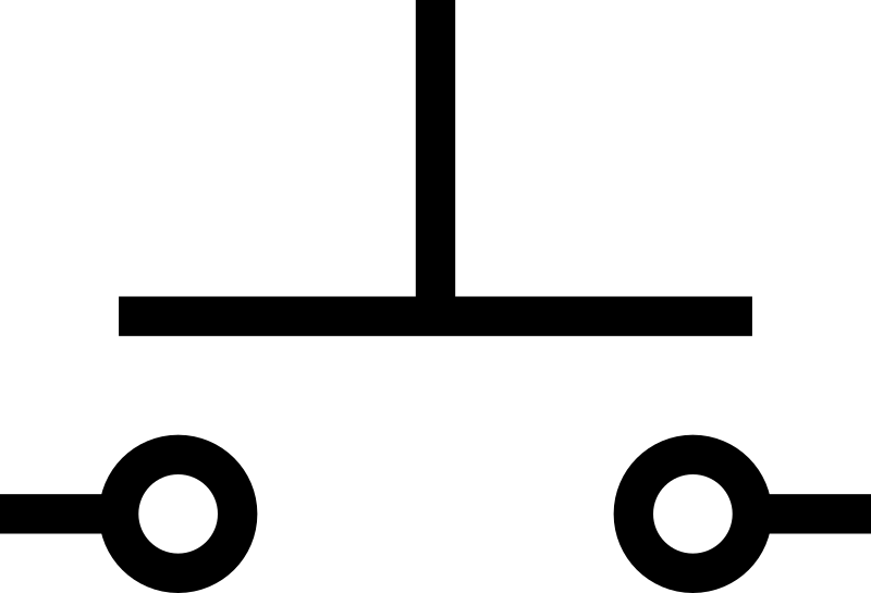 Symbole interrupteur momentané