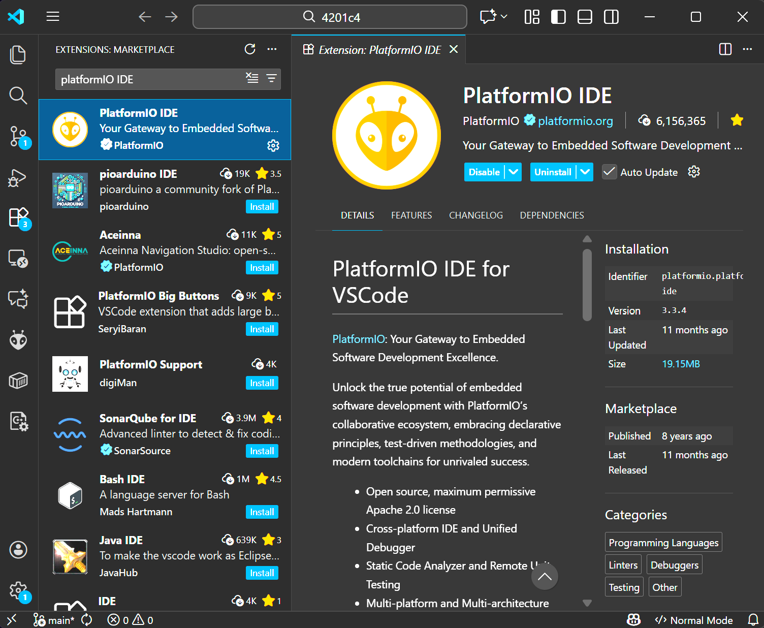 Installation PlatformIO
